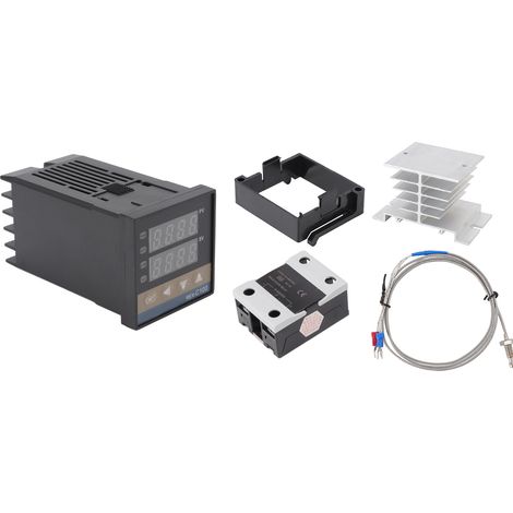 Thermostat numérique agricole précis, régulateur de température PID avec thermocouple K, dissipateur thermique métallique et relais solide 100-240 V 25 A (1/5)