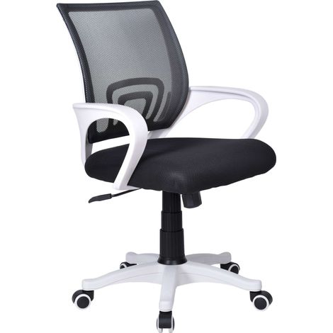 Chaise de bureau Bianco blanche et noire (1/5)