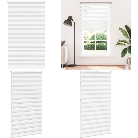 vidaXL Zebrarollo Weiß 125x230 cm Stoffbreite 120,9 cm Polyester (1/5)