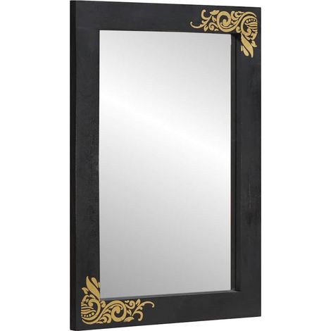 vidaXL  Bathroom Mirror  with Mirror Black and Silver 70 x 50 x 2.5 cm