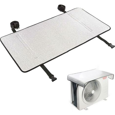 Climatiseur Exterieur pour Unités Murales,Housse de protection pour Climatiseur,avec Sangle Fixation en Nylon,Feuille D'aluminium Réfléchissante,Protection Pluie Et Soleil,80x40cm (1/5)