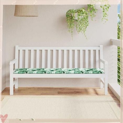 361176 Coussin de banc Motif feuille 150 x 50 x 3 cm Tissu Oxford (1/5)