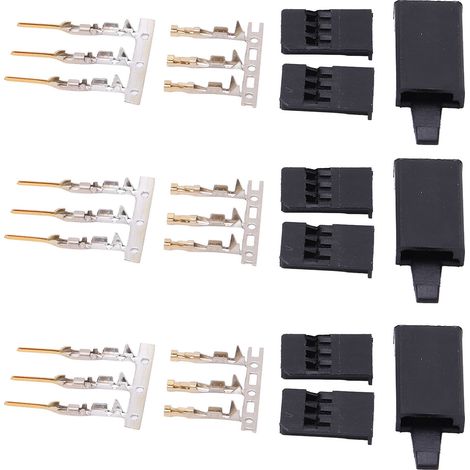 Connecteur servo mâle femelle 50 pièces avec verrou, kit broches dorées plaquées, prise récepteur RC, cosses à souder, adaptateur électrique (1/5)
