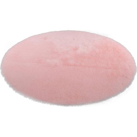 Tapis rond rose, idéal pour une chambre tapis rond moelleux de 140 cm, idéal pour une chambre d’enfant tapis en peluche, idéal pour une chambre de fille tapis rond à poils longs rose. (1/5)