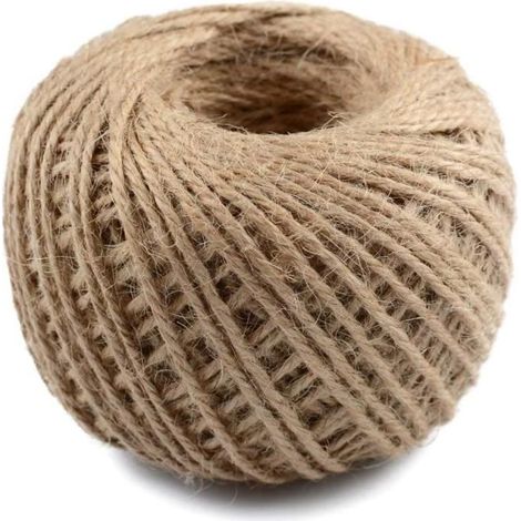 Corde de Jute Naturelle 3 Plis pour Emballage Cadeau DIY Corde de Jardin pour travaux manuels et Jardinage 100 mètres A458