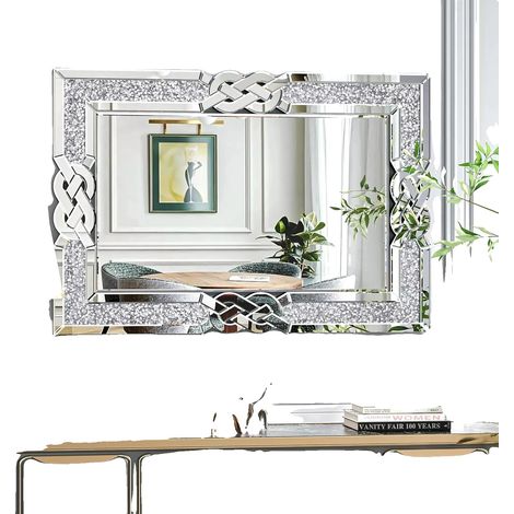 Miroir Mural, Forme Rectangulaire, Fini Décoratif Étincelant (1/2)