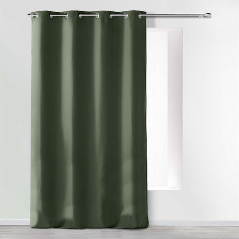 Rideau à œillets 140 x 280 cm en microfibre unie – Absolu Kaki – Grande hauteur (1/5)