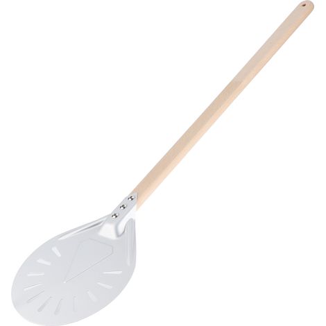 Pizzaschieber mit abnehmbarem Holzgriff 60 cm, runder, rutschfester Pizzaspatel, Küchenhelfer (8 Zoll) (1/5)