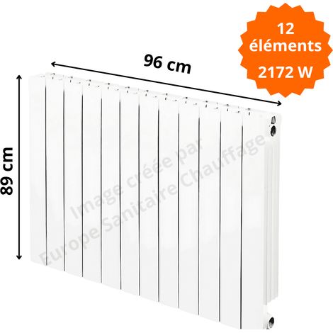 Radiateur aluminium horizontal H.89 x 96 cm VIP 800 Deville 2172 W