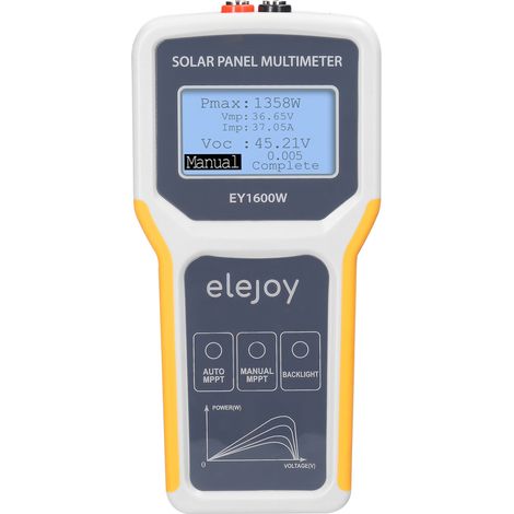 Nannigr Multimètre solaire EY1600W MPPT écran LCD sans pile