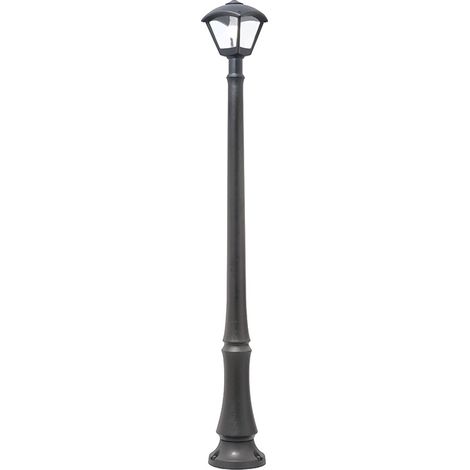 Farola dario 1xe27 8,5w con pulsador cct (3colores) ip55 l.24xan.24xal.195cm resina negra