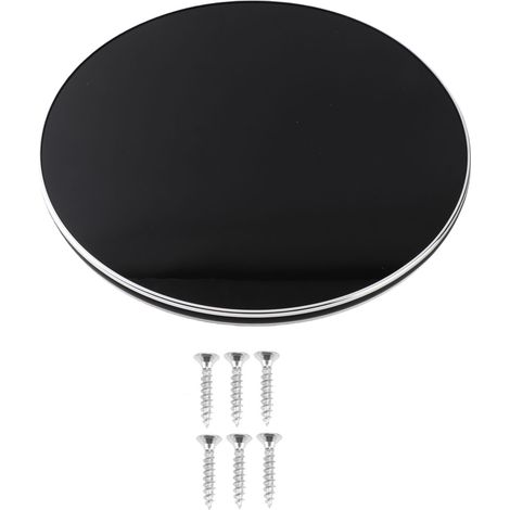 Plateau de table rond de 450 mm en bois massif noir brillant, résistant à la décoloration et à l'érosion, installation rapide, vis incluses, idéal pour camping-car, yacht ou terrasse. Convient égaleme (1/5)