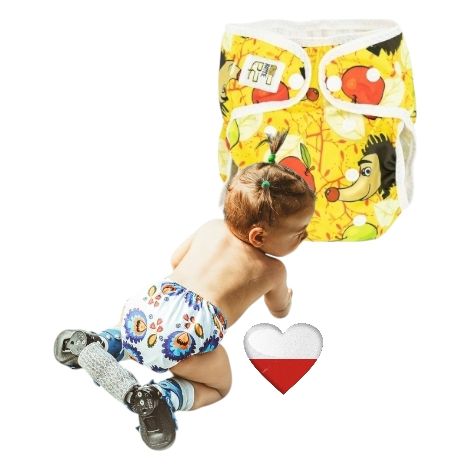 Copripannolino riutilizzabile in PUL con motivo ricci NappiMe (1/5)
