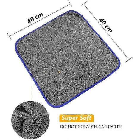 3 panni in microfibra per la pulizia dell'auto - Asciugamani per autolavaggio da 1200 g/m² - Sy (1/4)