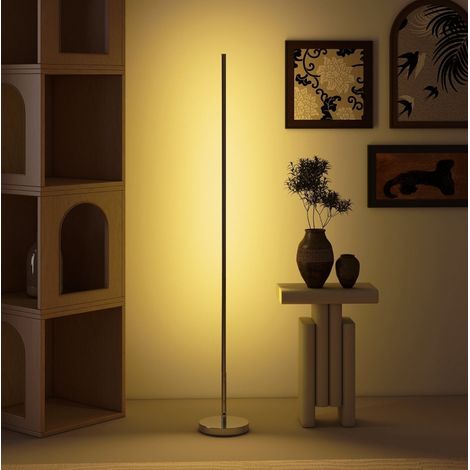 Lampada da terra LED 20 x 20 x 150 cm dimmerabile, telecomando magnetico, argento HAVRYA (1/4)