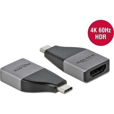 DeLOCK Adaptador USB Type-C a HDMI (DP Alt Mode) 4K 60 Hz + HDR – diseño compacto