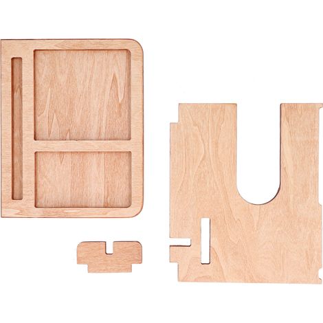 Wood Phone Docking Station Key Holder Desktop Storage Organizer Surface Polishing Treatment Watch Glasses Stand