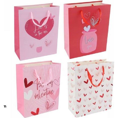 Trade Shop - Set 6 Bolsas Regalo San Valentin 18x23x10cm 69875 Fantasias Varias - (1/2)