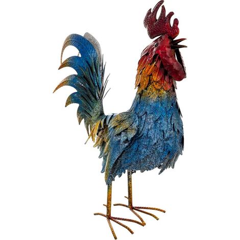 Figura decoración gallo de metal 41x16x54h cm
