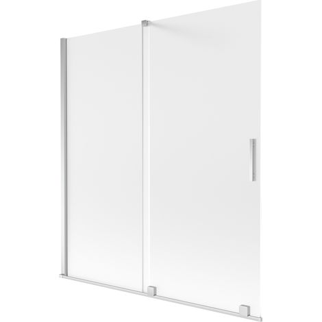Mexen Velar pare-douche de baignoire 2 battants coulissants 150 x 150 cm, givre, chrome - 896-150-000-31-01 (1/2)