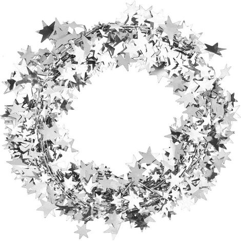 Couronne de Noël en forme d'étoile de 7,5 mètres, accessoire de décoration pour sapin de Noël, mariage, fête ou costume (argenté) (1/3)