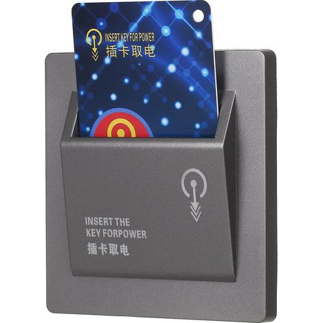 Bloc d'alimentation robuste 40 A à économie d'énergie pour hôtels, avec connexion électrique mécanique pour chambres, molette à clé - gris (1/5)