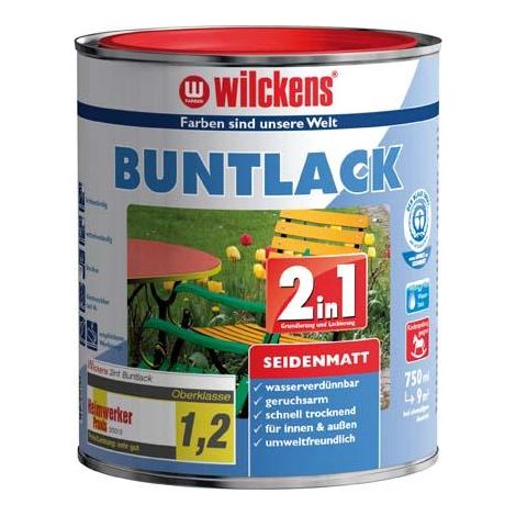 Wilckens Buntlack 2in1 RAL9010 Reinweiß seidenmatt 0,75l 12491000050