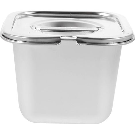 Conteneur à glace en acier inoxydable avec couvercle, idéal pour la congélation et la conservation des aliments. Convient également pour la conservation de la crème glacée maison.-14.00X10.50X9.50CM (1/4)
