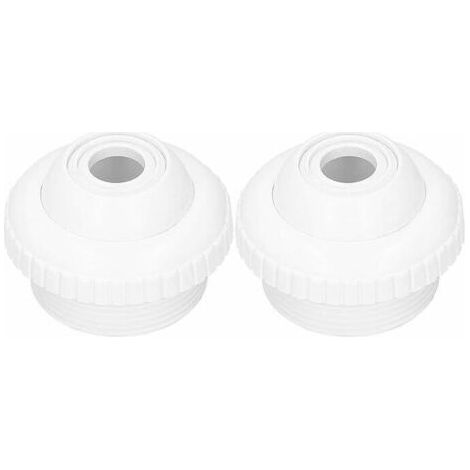 2 Pièces Buse de Refoulement Piscine - Buse de Retour avec Tête Pivotante Accessoires de Piscine - Filetage Extérieur 1,5 Pouces - Blanc， (1/5)