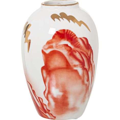 Vase Céramique Blanc/Saumon/Or °13X21 Cm (1/2)