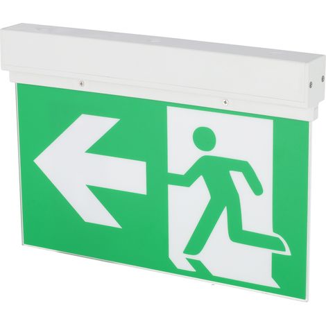 Luz Emergencia LED Superficie 3W Permanente con Cartel Doble Cara con Autotest