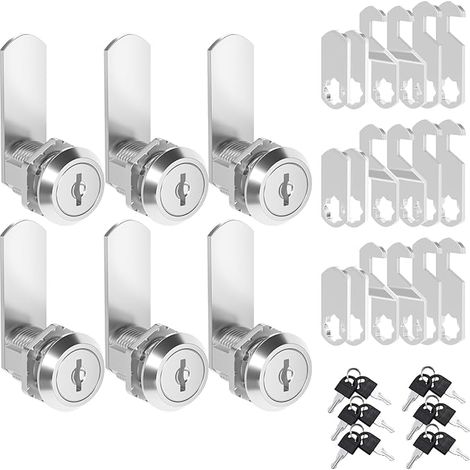 Set Mailbox Locks, 20 mm, Recessed Locks with 4 Different Lock Plates, Letter Box Locks, Lockers for Cupboards, Cabinets, Cabinets, Filing Cabinets (1/5)