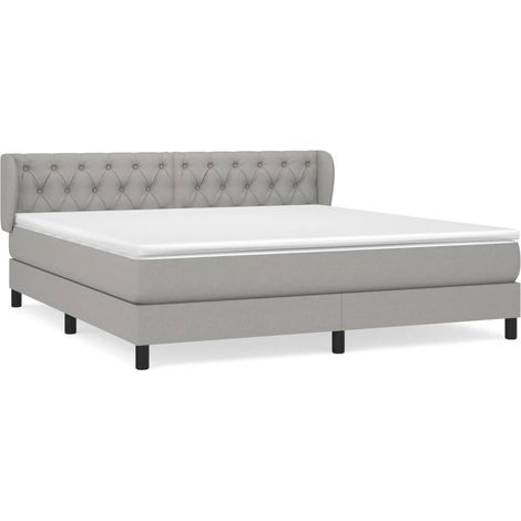 Maison Exclusive - Giroletto a Molle con Materasso Grigio Chiaro160x200 cm Tessuto