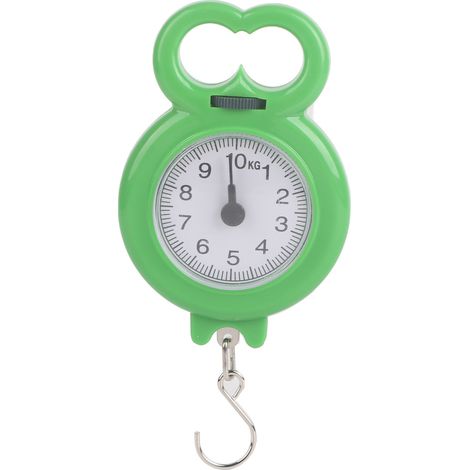 Eosnow 10 kg Zeiger Haken Hängende Skalen tragbare Mini -Federskala zum Angeln einkaufensgrün (1/5)