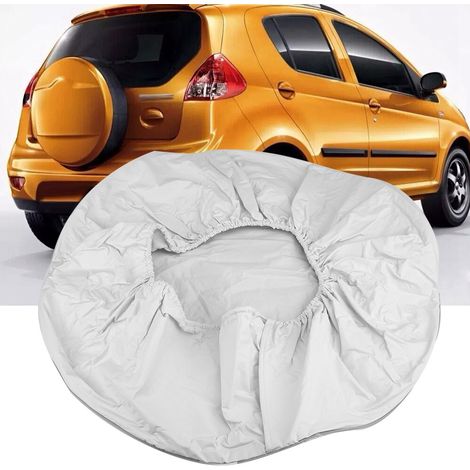 Housse de roue de secours universelle 28 pouces, imperméable, pièce accessoire pour remorque camping-car SUV camion blanc (1/5)