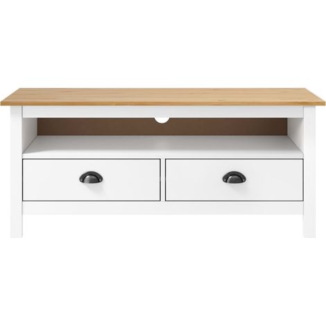Maison Exclusive - TV-Schrank Hill Weiß 110x40x47 cm Massivholz K