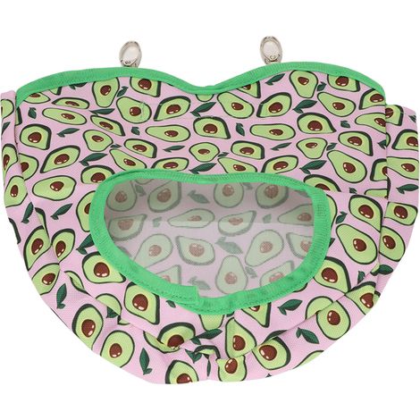 Sac mangeoire pour lapins, grande capacité, ouverture en forme de cœur, motif avocat, à suspendre, pour la maison et les animaleries. (1/5)