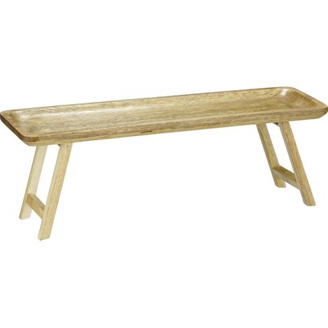 Mica Decorations Serviertablett Duko mango wood 50 x 15 x 17 cm dunkelbraun Figur