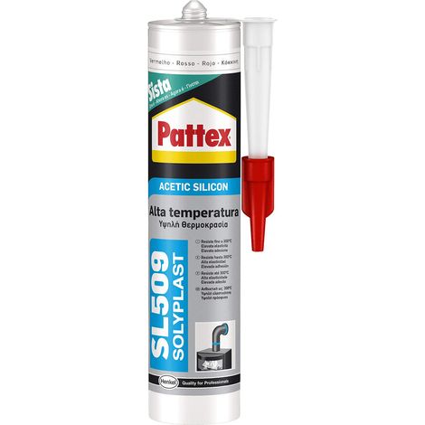 Silicone Sigillante acetico per Alte Temperature SL 509 Rosso 300 ml BOX 12 Pezzi PATTEX by HENKEL