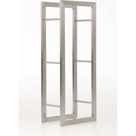 Range-bûches étagère support bois de cheminée 100x60x25 cm en acier inoxydable 100003539 (1/5)