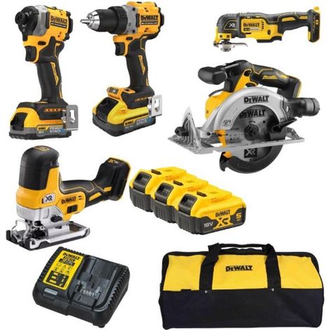 Set combinato Dewalt 18V 6 pezzi in una borsa 3x5,0 Ah DCK502P3
