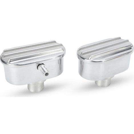 Cachet de soupape en aluminium poli ovale avec ailettes, kit combiné PCV et reniflard 6100FP, pièce de rechange compatible moteur. (1/5)