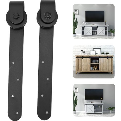 Kit Barn Porte Hardware Kit Système de Suspension Mini Porte Barn Rail à Glisser pour Porte Double Simple Bypass Modern Closet (1/5)