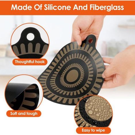Tapis De Cuisson - Silicone Et Fibre De Verre - Pour Plaque A Induction - 22 X 25 Cm - Lot De 4 (1/4)
