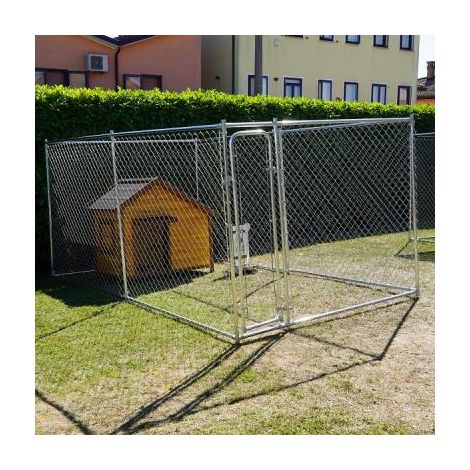 Box Per Cani Modello Lilli Recinto 3,96 X 2,28 Senza Copertura Con Porta Ciotole