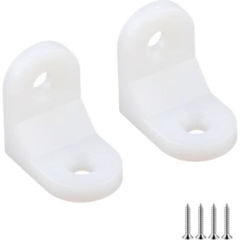 20 Pièces Support D'angle en Plastique, Support D'angle à Angle Droit, Équerres D'angle en L pour Meubles, avec Vis, pour Armoires, Tiroir (1/5)