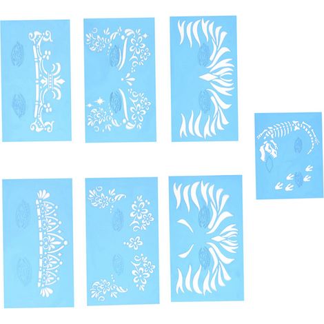 Ensemble de 7 pochoirs lavables pour maquillage artistique et décorations éphémères (1/5)