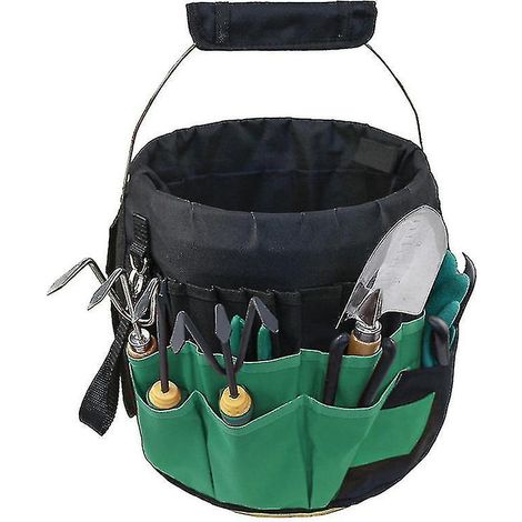 Organisateur d'outils pour seau - Insert de doublure pour la construction, le jardinage et la menuiserie, rouge et vert (1/5)