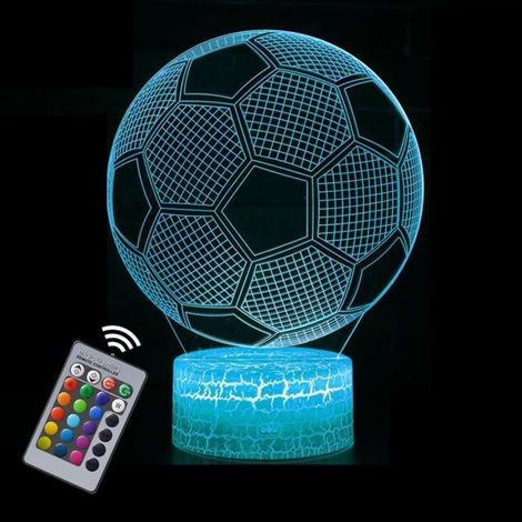 Veilleuse 3D - Football - Lampe Nuit - 9 Couleurs - Télécommande - Écologique (1/4)
