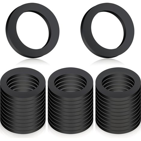 Lot de 30 joints d'étanchéité plats de 2,54 cm - En caoutchouc - Rondelles plates pour joint de douche, lavabo, drain, pompe de piscine (1/5)